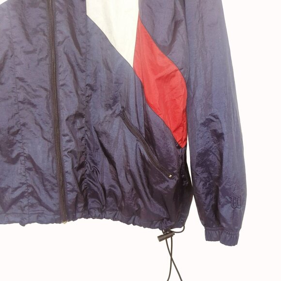 Vintage Wilson Windbreaker Jacket Large Navy/Red/White Nylon Y2K 90s - Picture 3 of 5
